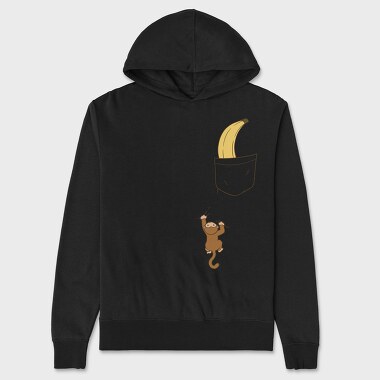 Pocket Monkey Banana, Unisex Men's Hoodie