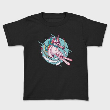 Skiing Unicorn, Kids' T-Shirt