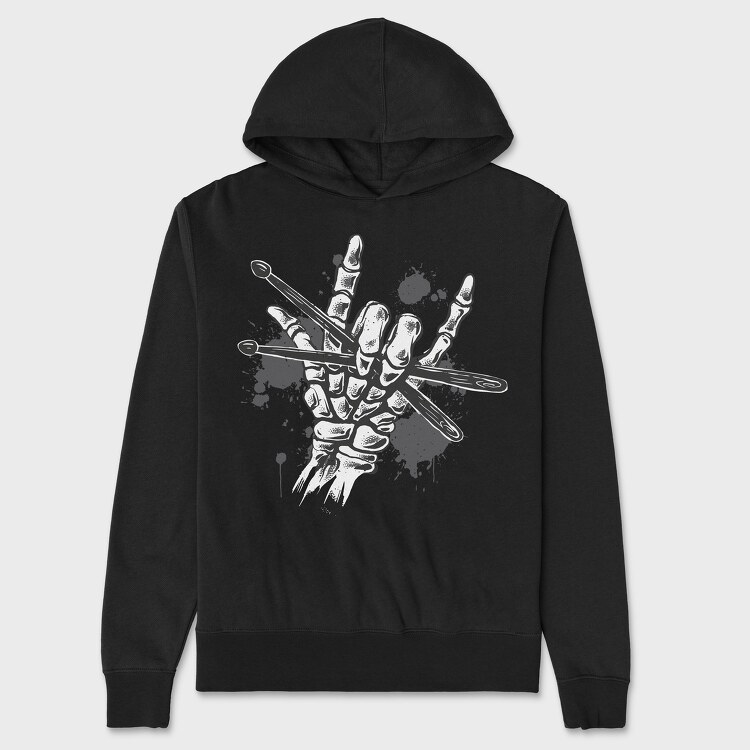 Skeleton Hand Drums, Unisex Men's Hoodie