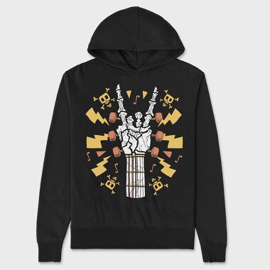 Skeleton Hand Guitar, Unisex Men's Hoodie