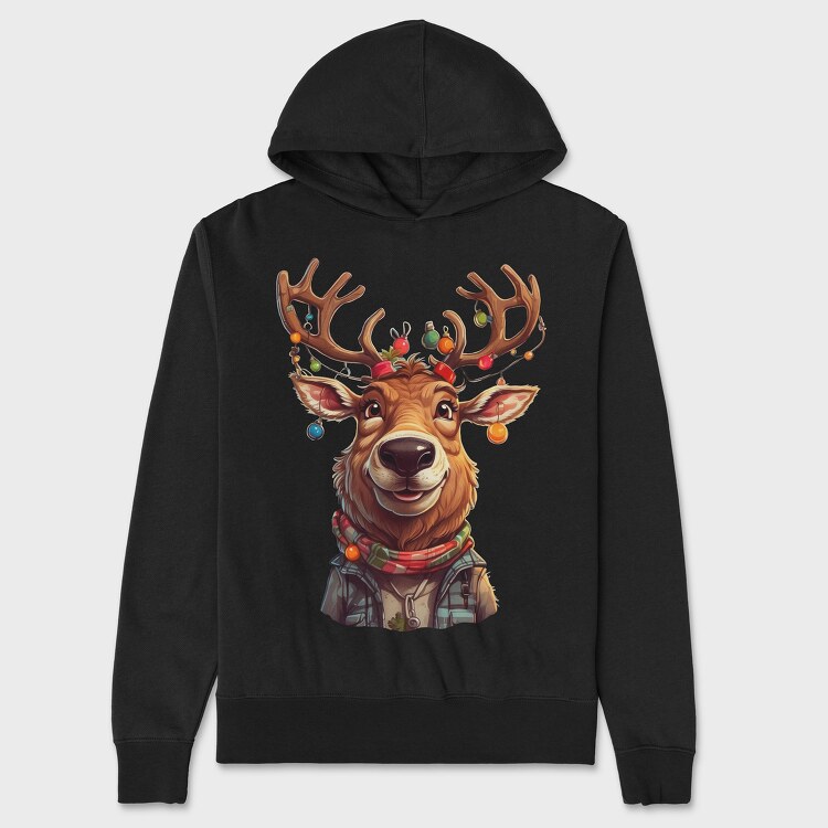 Reindeer Christmas Funny, Unisex Men's Hoodie