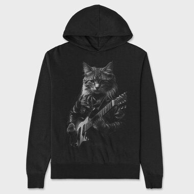 Rocker Cat, Unisex Men's Hoodie