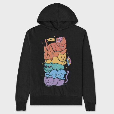 Pride Stack of Cats, Unisex Men's Hoodie