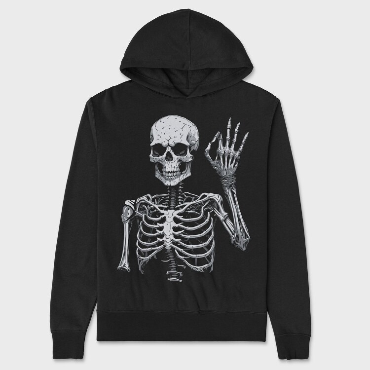 Skeleton Ok Sign, Unisex Men's Hoodie