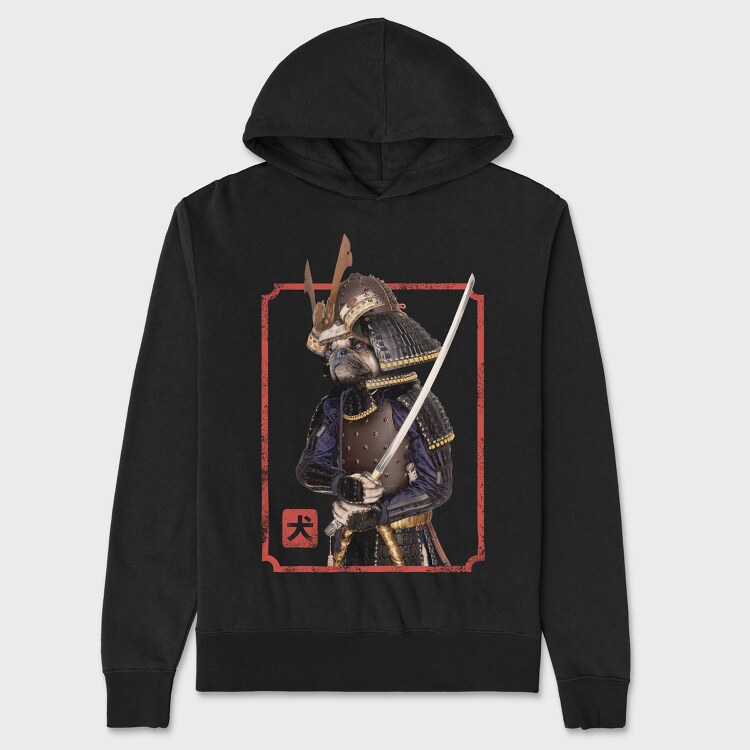Samurai Pug, Unisex Men's Hoodie