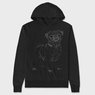 Pug Dog, Unisex Men's Hoodie