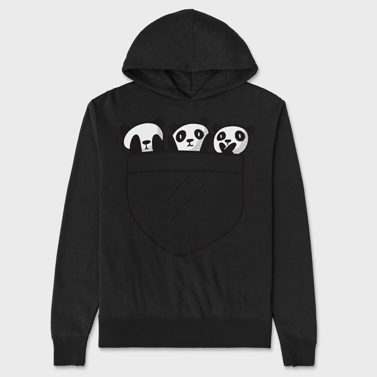 Panda Pocket, Unisex Men's Hoodie
