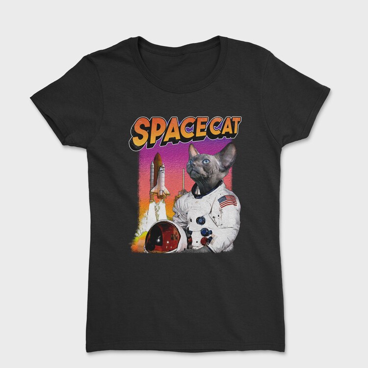 Space Sphynx Cat Astronaut, Дамска Тениска