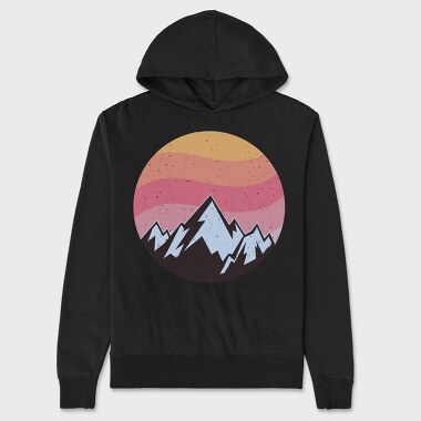 Retro Sunset Mountain, Unisex Men's Hoodie