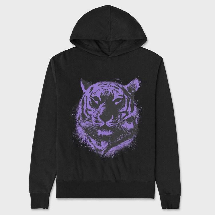 Purple Tiger, Unisex Men's Hoodie