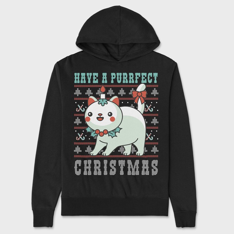 Purrfect Christmas Ugly Sweater, Унисекс Мъжко Суичър