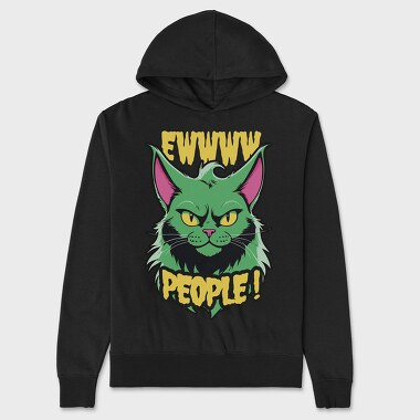 Ew People Green Cat, Unisex Men's Hoodie