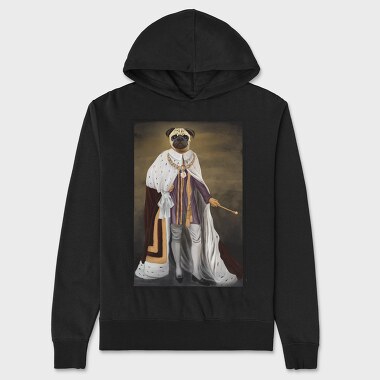 Unisex Men's Hoodie, Royalty Pug Painting