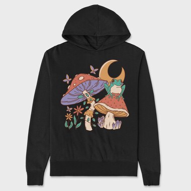 Mushroom Frog Moon, Unisex Men's Hoodie