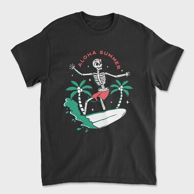 Aloha Summer Skeleton, Unisex Men's T-Shirt