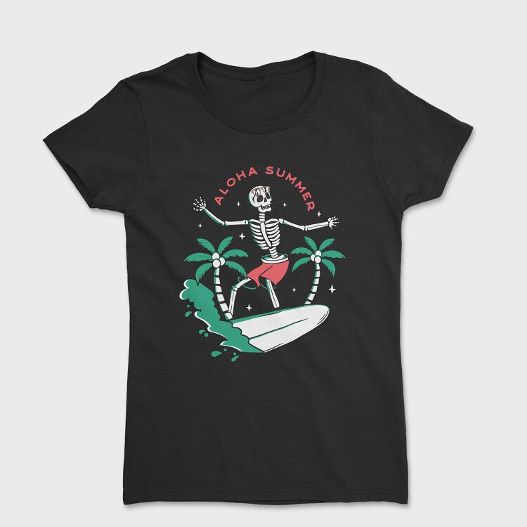 Aloha Summer Skeleton, Women's T-Shirt