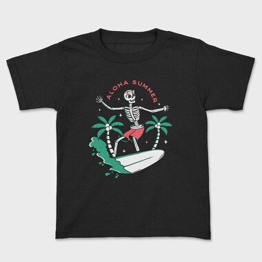 Aloha Summer Skeleton, Kids' T-Shirt