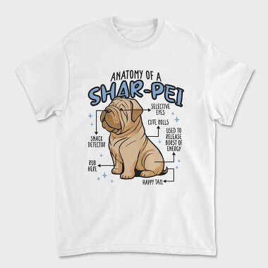 Anatomy of a Sharpei, Unisex Men's T-Shirt