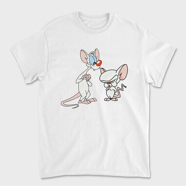 Cartoon Retro Pinky and Cerebro 3, Unisex Men's T-Shirt