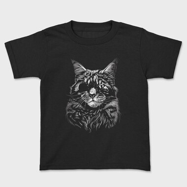 Cat Eyepatch Portrait, Детска Тениска