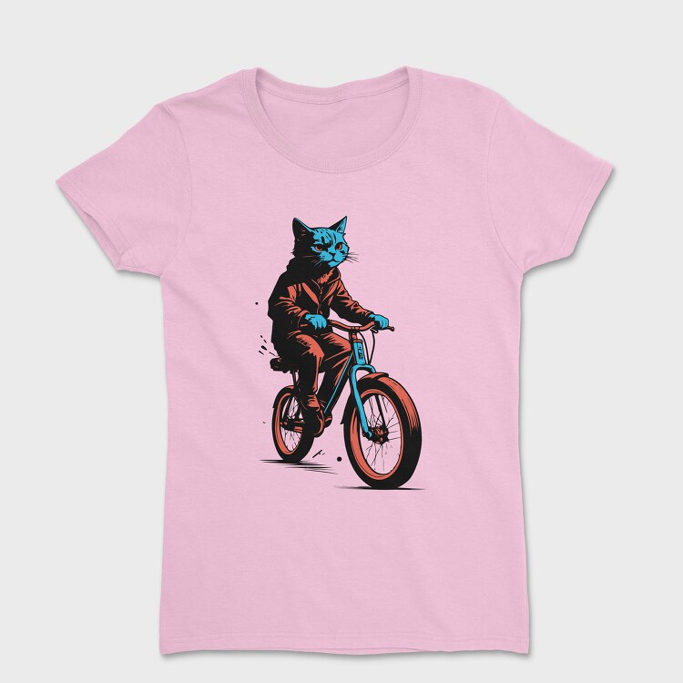 Cat on Bike, Women's T-Shirt