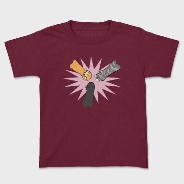 Cat Paws Playing Rock Paper Scissors, Kids' T-Shirt