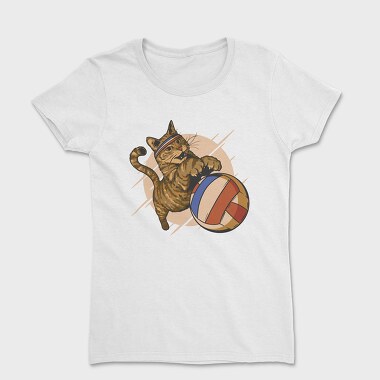 Cat Playing Volleyball, Women's T-Shirt