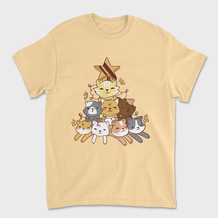 Cat Tree Christmas, Unisex Men's T-Shirt