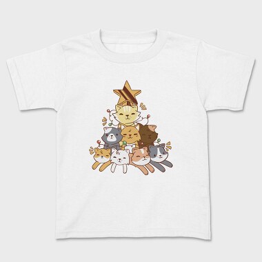 Cat Tree Christmas, Kids' T-Shirt