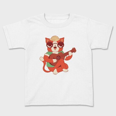 Cat Ukelele, Kids' T-Shirt