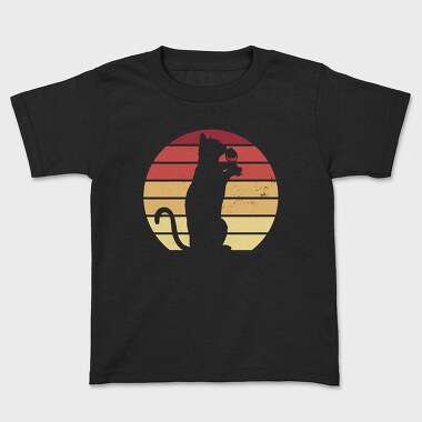 Kids' T-Shirt, Cat Wine Sunset