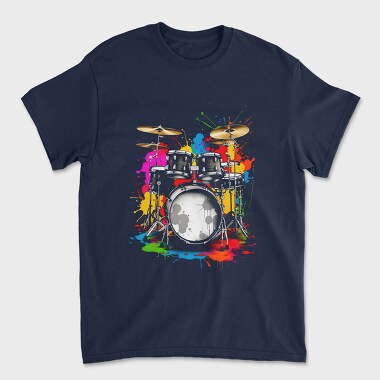 Drummer Set Colorful, Unisex Men's T-Shirt