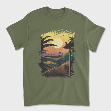 Hawaiian Landscape, Unisex Men's T-Shirt