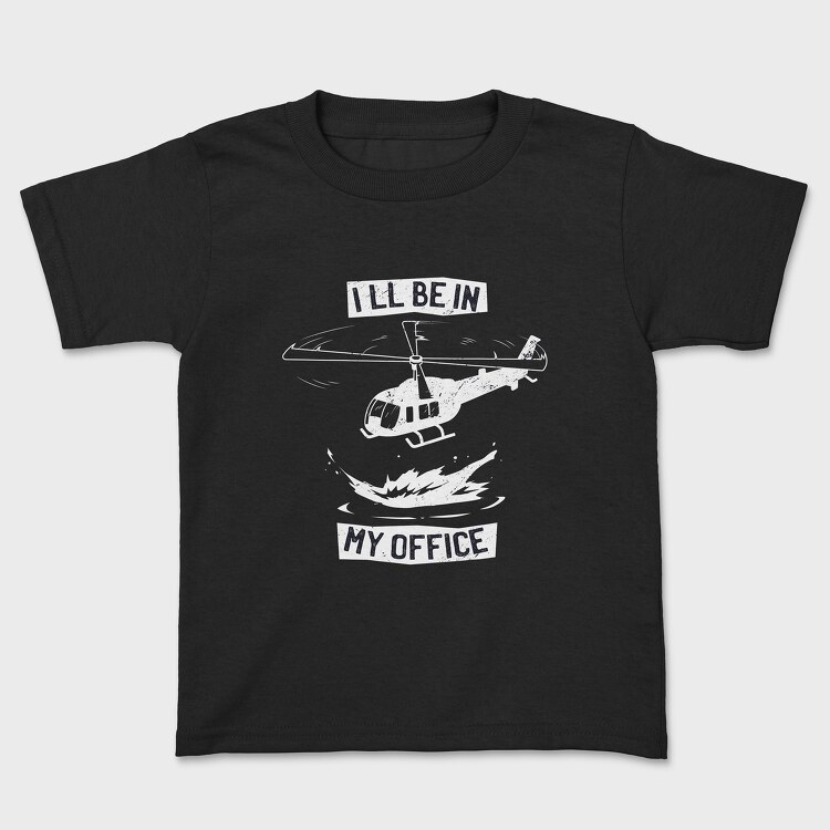 Helicopter Office, Kids' T-Shirt