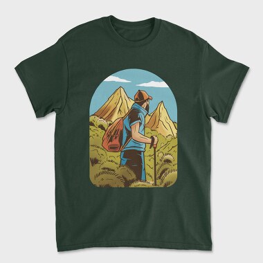 Унисекс Мъжка Тениска, Hiking Man