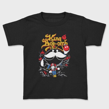 King Bob Omb Mario, Kids' T-Shirt