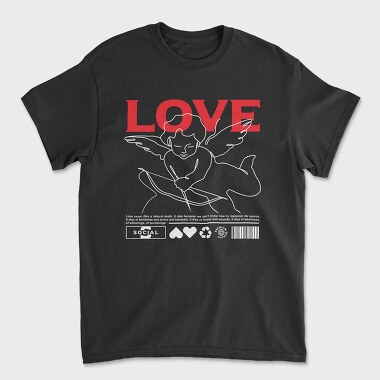 Унисекс Мъжка Тениска, Love 2