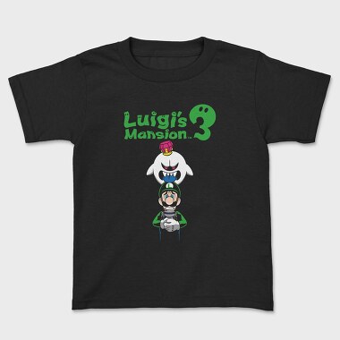 Luigi Boo Black Background, Kids' T-Shirt