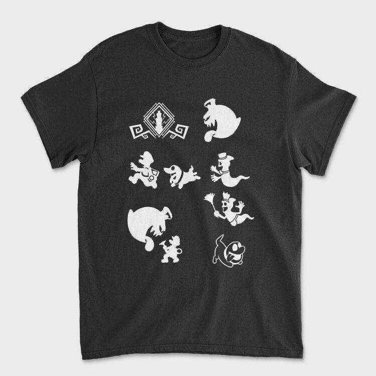 Luigis Mansion Stencil Silhouette, Unisex Men's T-Shirt