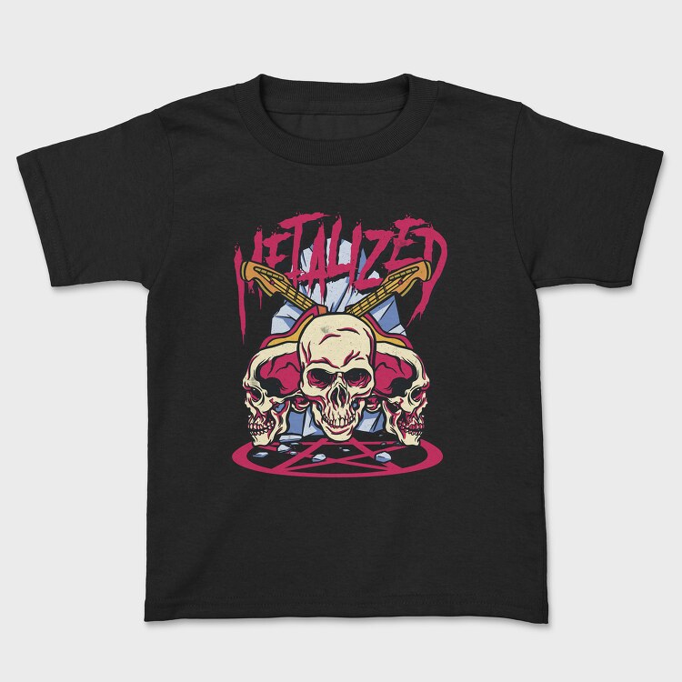 Metalized Skulls Rock, Kids' T-Shirt