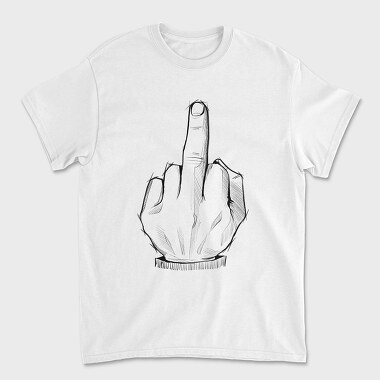 Middle Finger Sketch, Unisex Men's T-Shirt