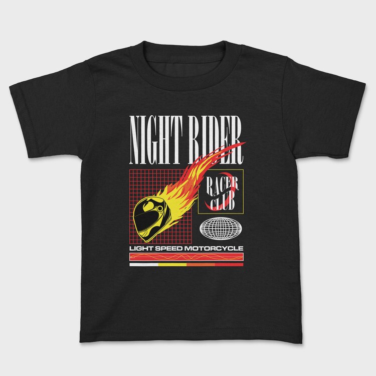 Night Rider 1, Kids' T-Shirt