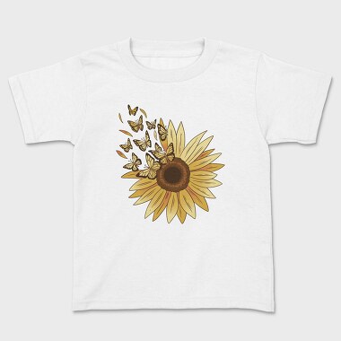 Sunflower and Butterflies, Kids' T-Shirt