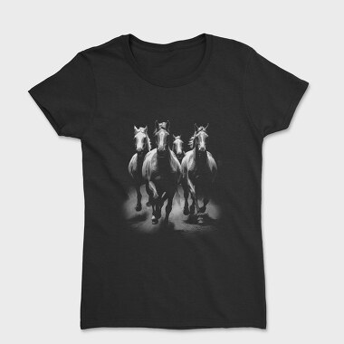Horses Monochrome, Women's T-Shirt