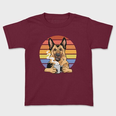 Angry German Shepherd Coffee, Kids' T-Shirt