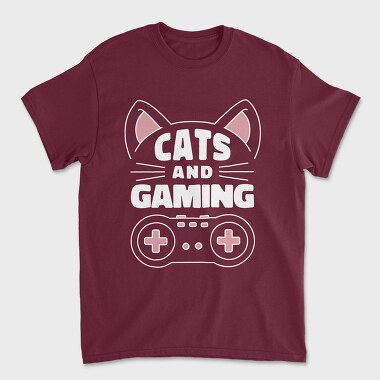 Cats and Gaming, Unisex Men's T-Shirt