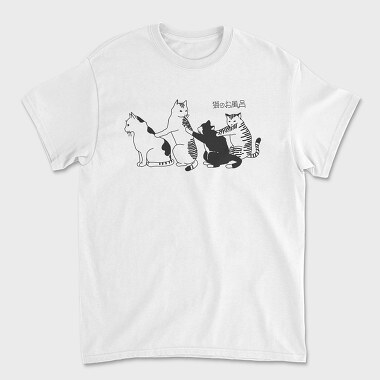 Cats Japanese Bath, Unisex Men's T-Shirt