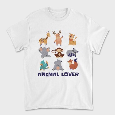Animal Lover Cartoons, Unisex Men's T-Shirt