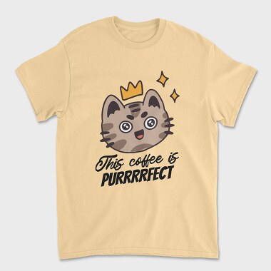 This Coffee Is Purrrfect, Unisex Men's T-Shirt