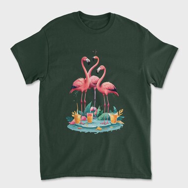 Three Flamingos, Unisex Men's T-Shirt